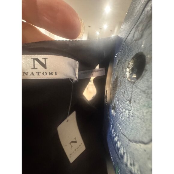 Natori Womens Black & White Floral Sheath Dress Size 8 Polyester/Metallic Blend - Picture 4 of 9